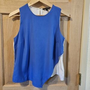 Small Banana Republic Asymmetrical Blue and White Tank Top Blouse